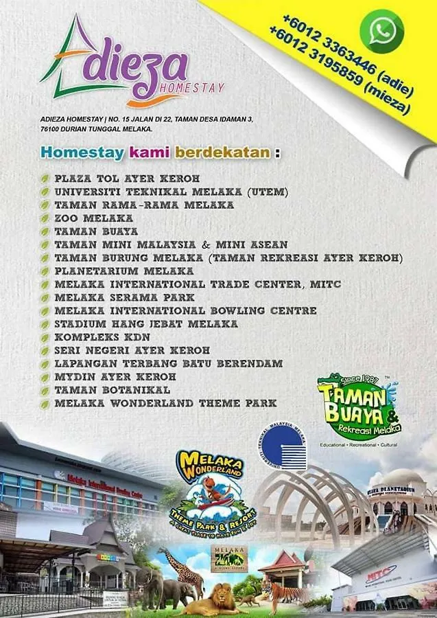 Apartman Adieza Homestay Dmuslim Malacca Malajzia